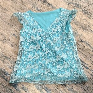 Floral Lace Cap Sleeve Top